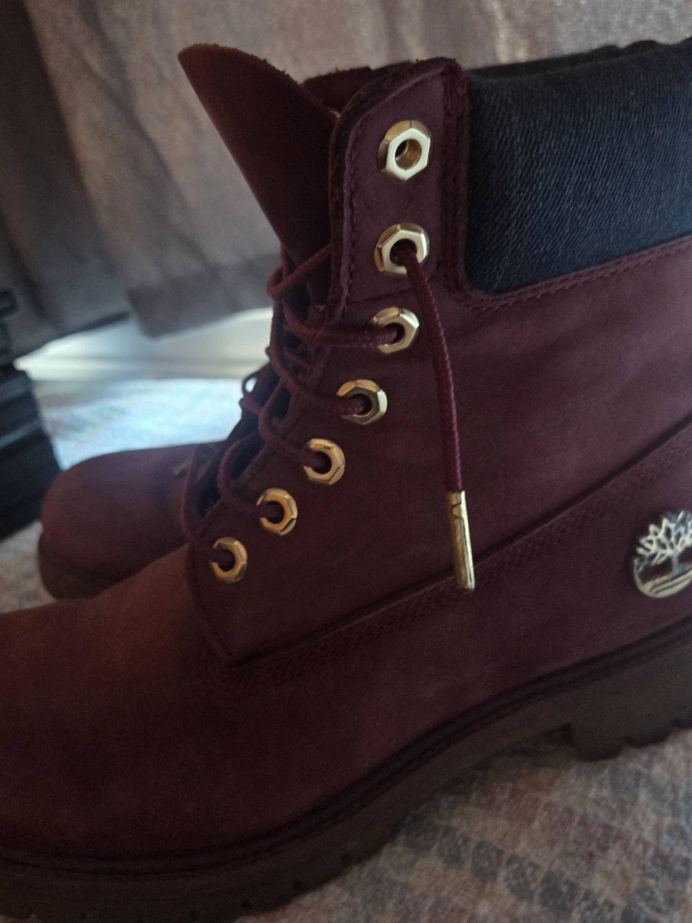 Timberland Burgundy Nubuck Work Boots
